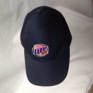 Miller Lite Cap Hat Goodman Navy Blue Cotton Adjus